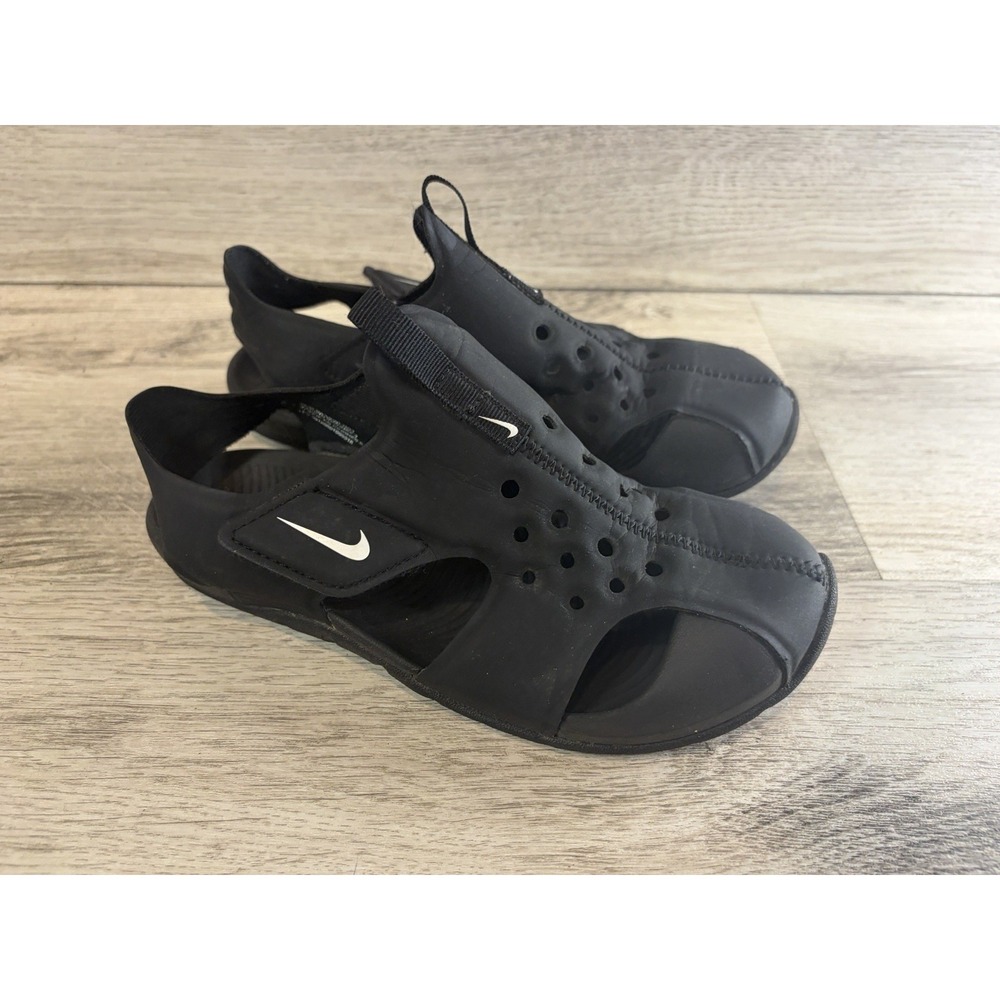 Nike Sunray Protect 2 Black White Water Closed Toe Sandals Little Boys Size 1